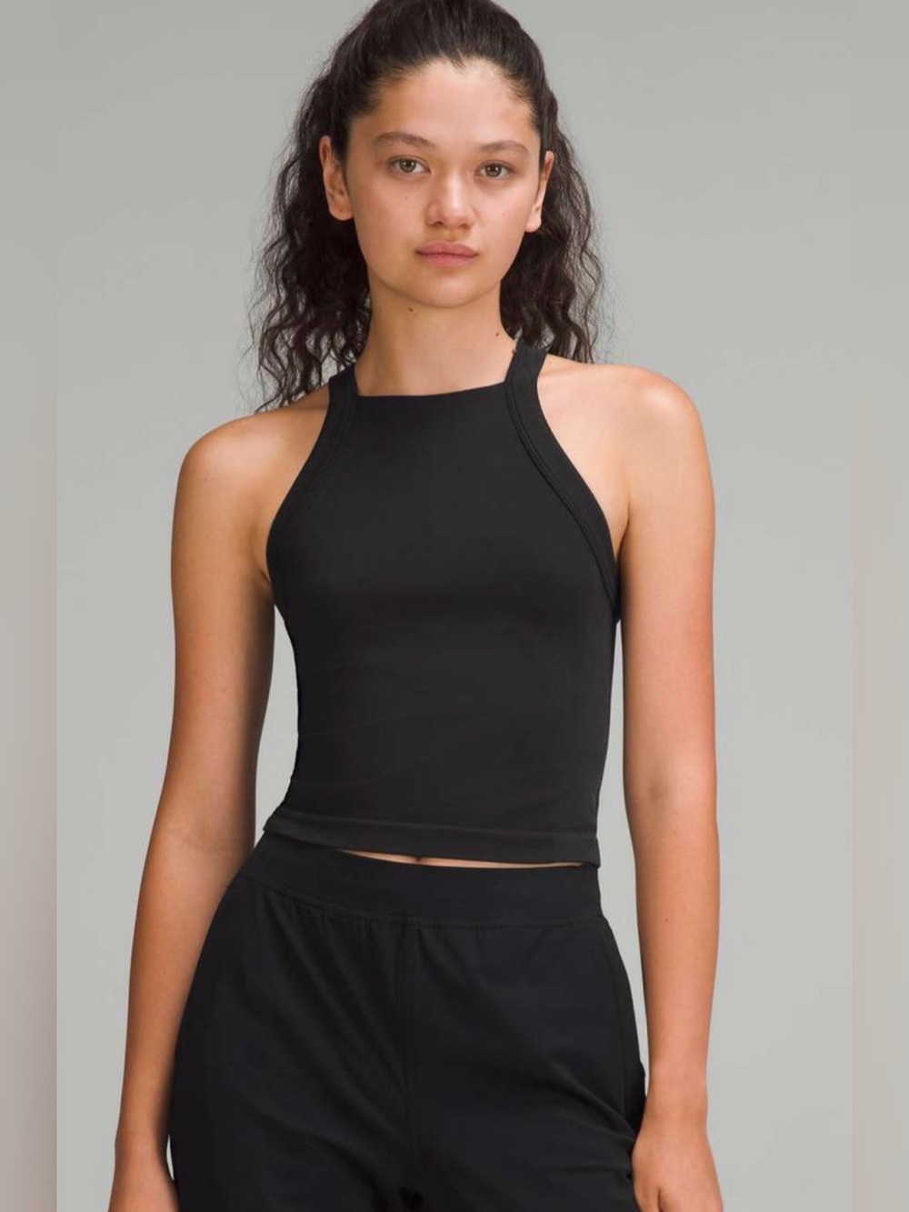 lululemon athletica Black High-Neck Crop Tank